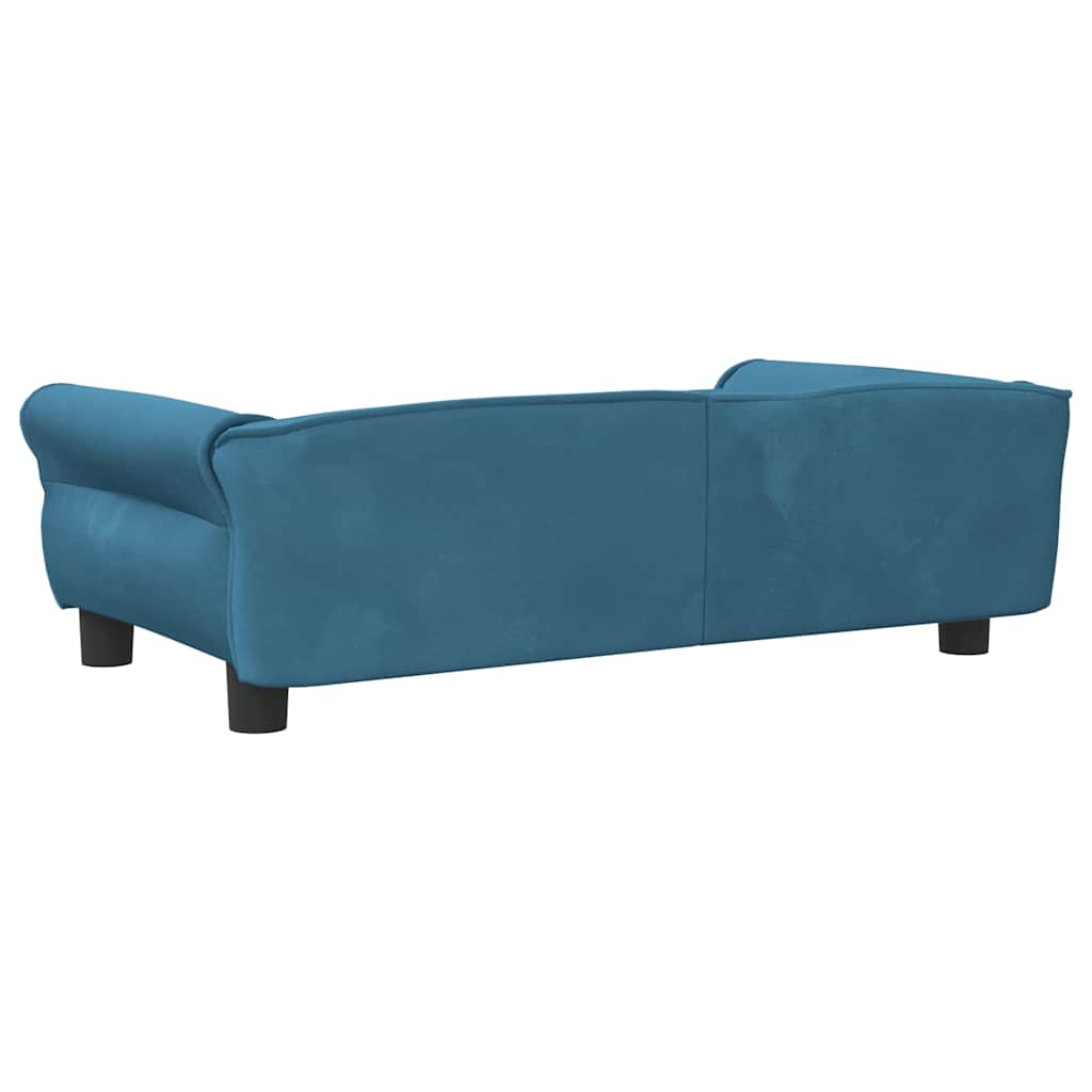 Pelíšek pro psy modrý 95 x 55 x 30 cm samet