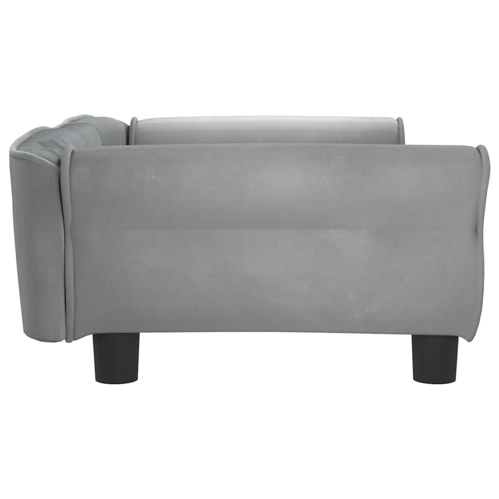 Pelíšek pro psy světle šedý 95 x 55 x 30 cm samet