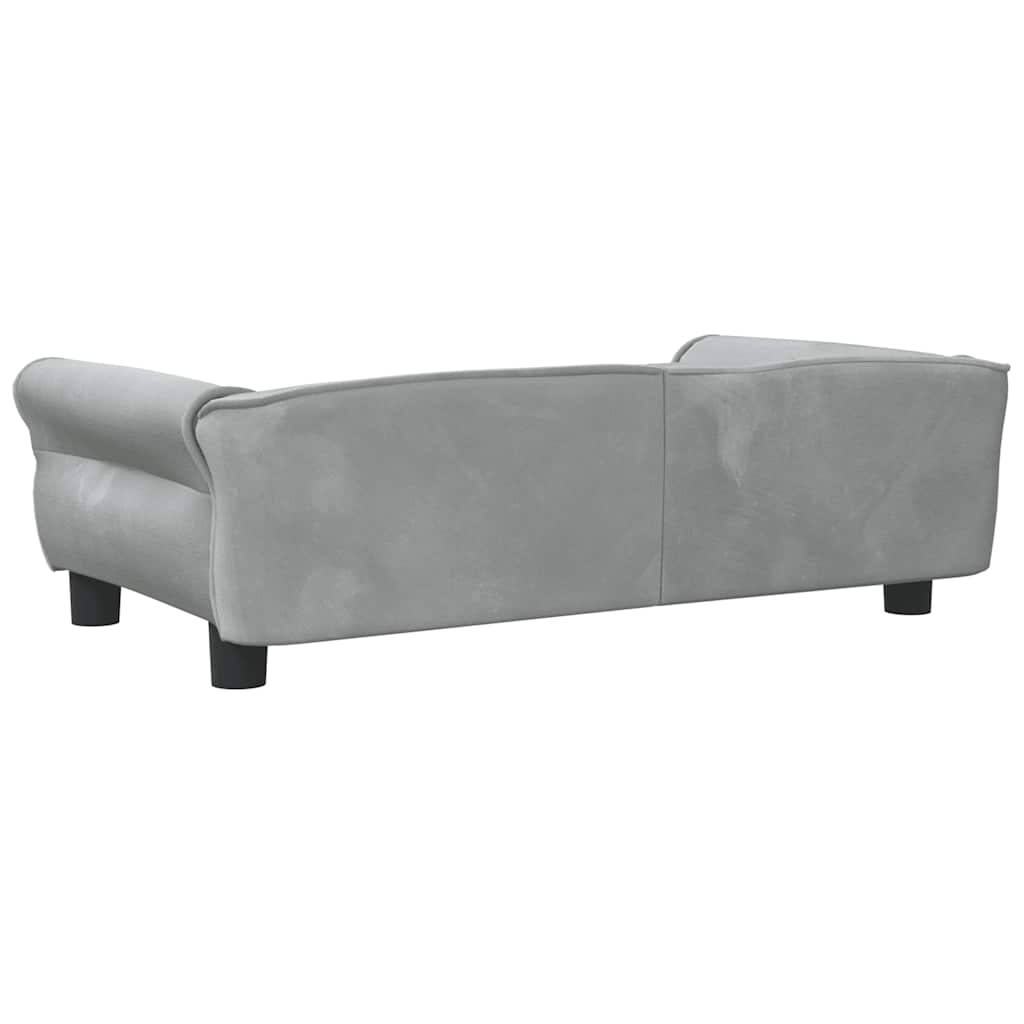 Pelíšek pro psy světle šedý 95 x 55 x 30 cm samet