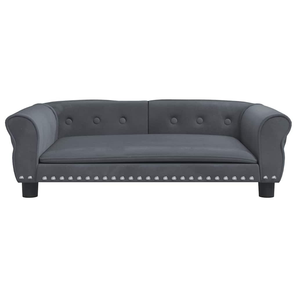 Pelíšek pro psy tmavě šedý 95 x 55 x 30 cm samet
