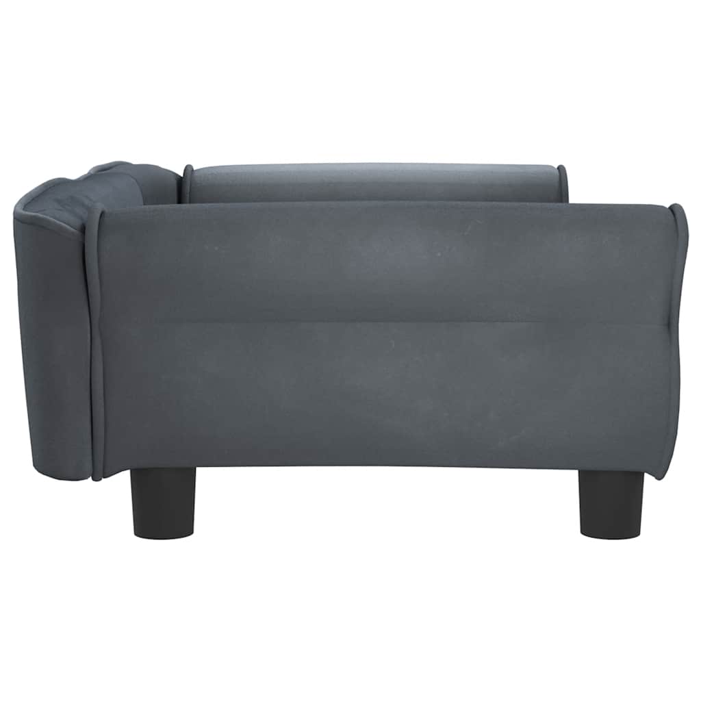 Pelíšek pro psy tmavě šedý 95 x 55 x 30 cm samet