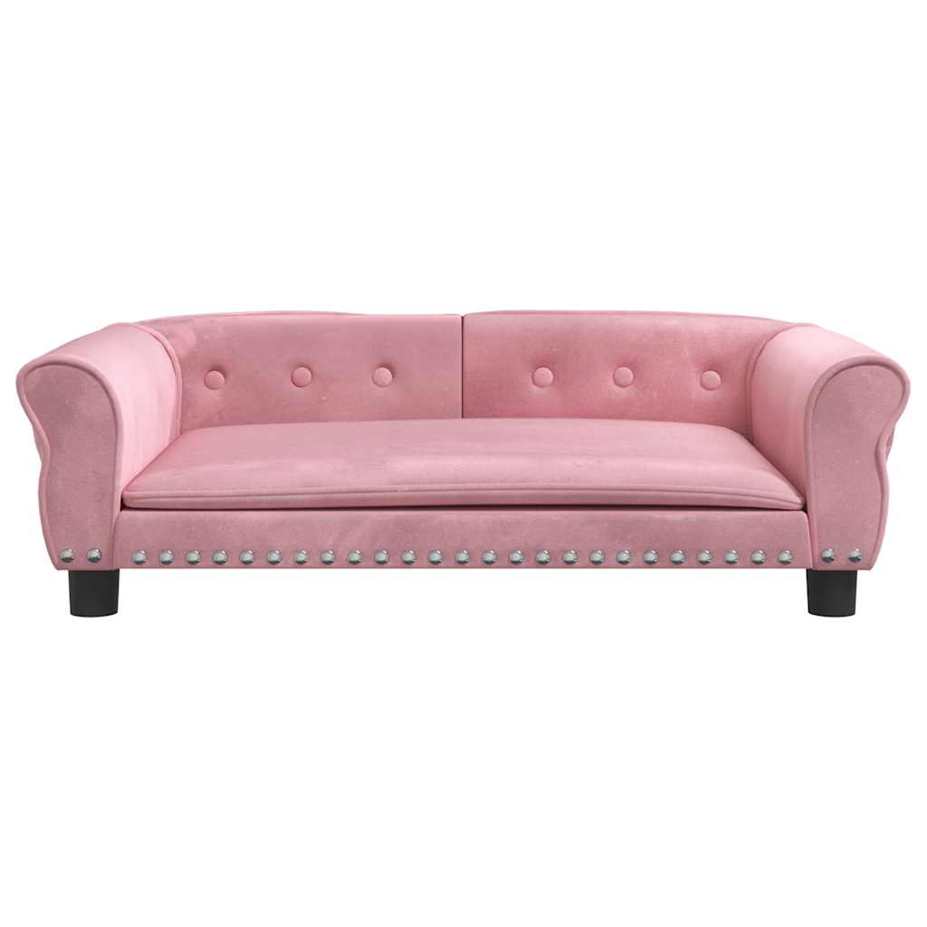 Pelíšek pro psy růžový 95 x 55 x 30 cm samet