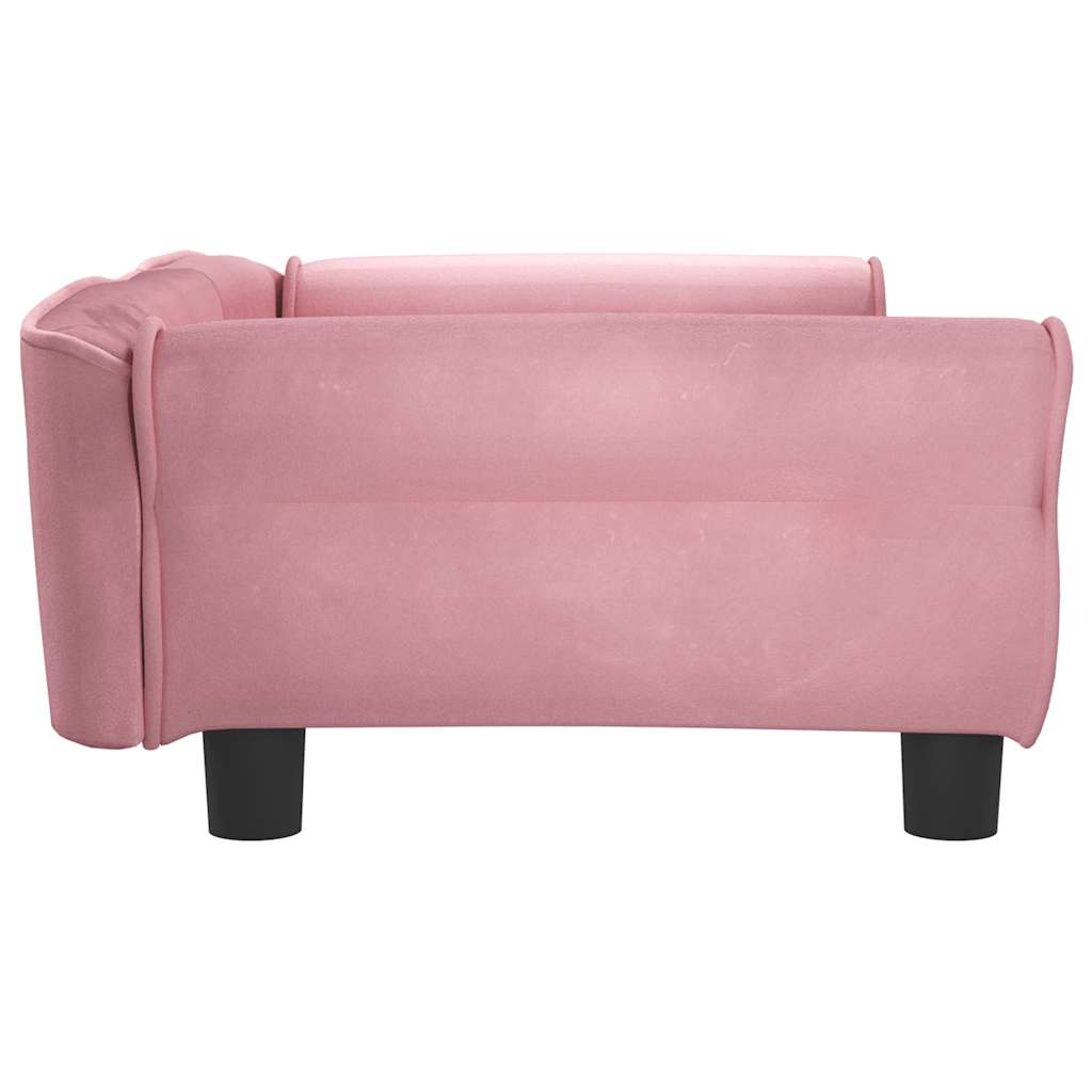 Pelíšek pro psy růžový 95 x 55 x 30 cm samet