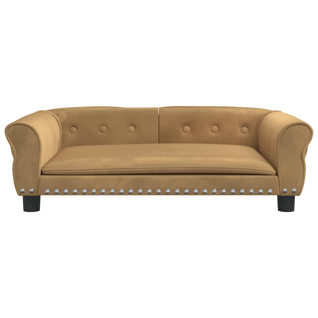 Pelíšek pro psy hnědý 95 x 55 x 30 cm samet