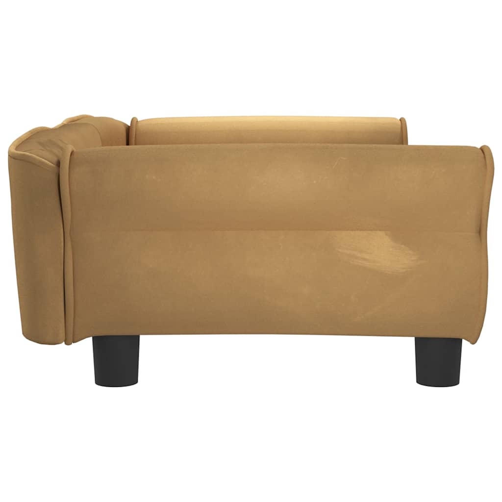 Pelíšek pro psy hnědý 95 x 55 x 30 cm samet