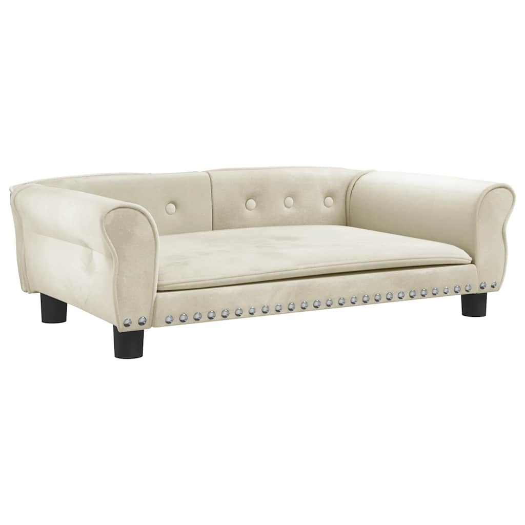 Pelíšek pro psy krémový 95 x 55 x 30 cm samet