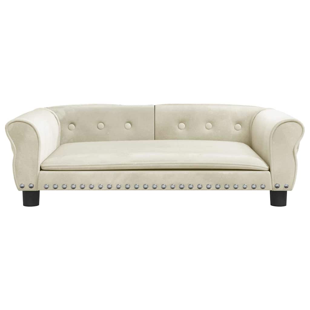 Pelíšek pro psy krémový 95 x 55 x 30 cm samet