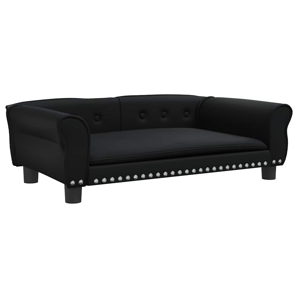 Pelíšek pro psy černý 95 x 55 x 30 cm umělá kůže