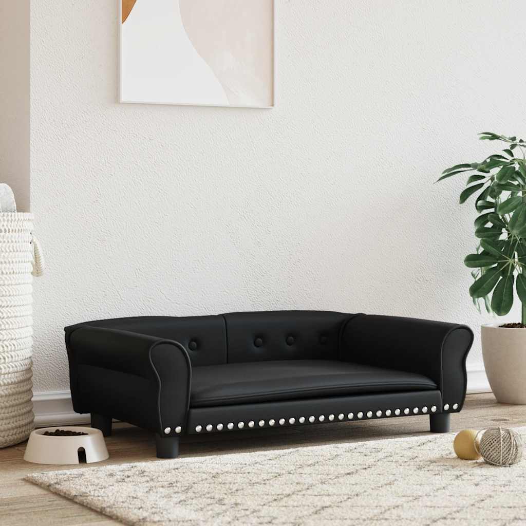 Pelíšek pro psy černý 95 x 55 x 30 cm umělá kůže