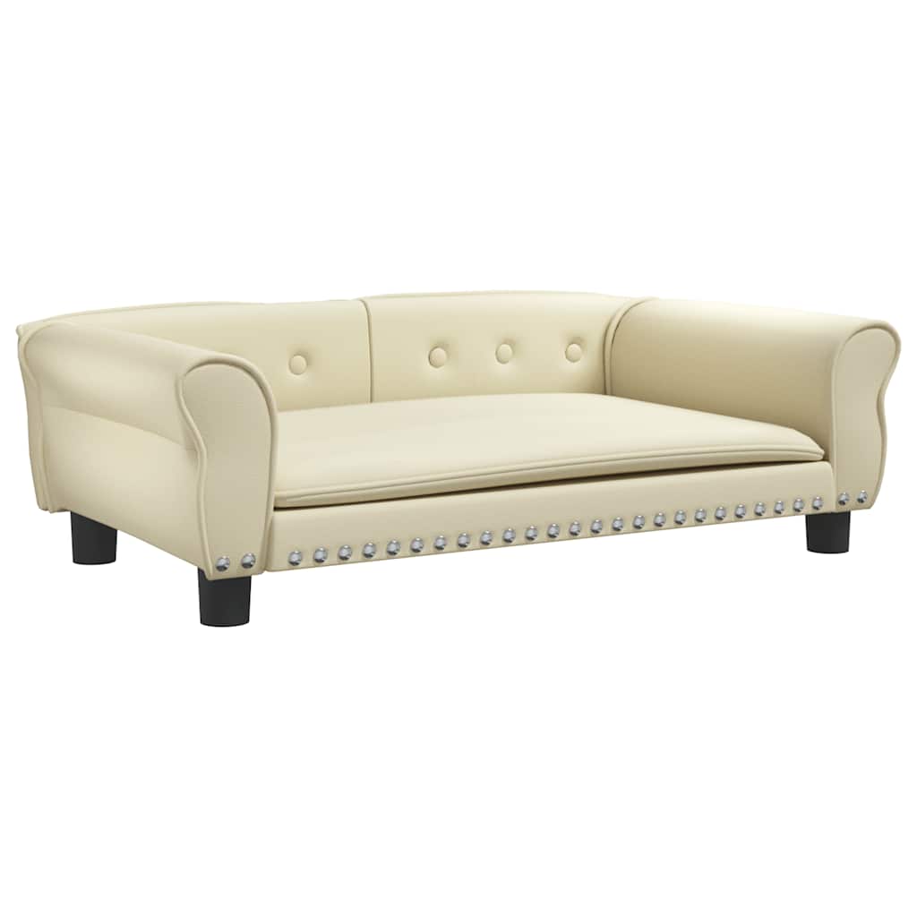 Pelíšek pro psy krémový 95 x 55 x 30 cm umělá kůže