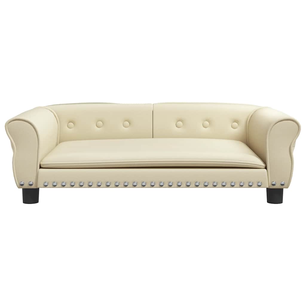 Pelíšek pro psy krémový 95 x 55 x 30 cm umělá kůže