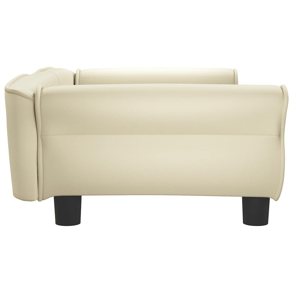 Pelíšek pro psy krémový 95 x 55 x 30 cm umělá kůže
