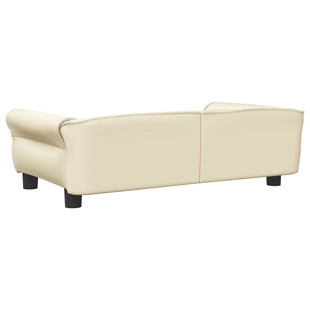 Pelíšek pro psy krémový 95 x 55 x 30 cm umělá kůže