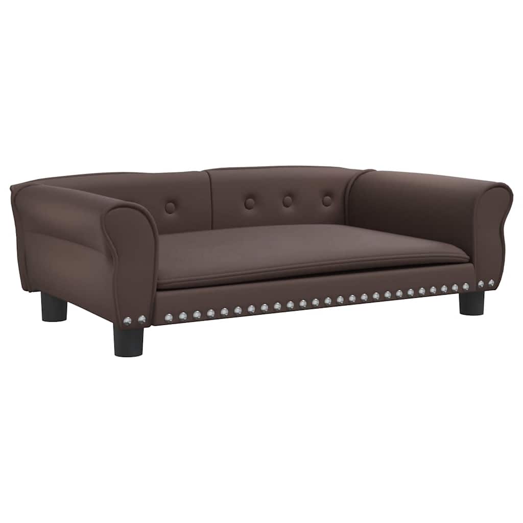 Pelíšek pro psy hnědý 95 x 55 x 30 cm umělá kůže