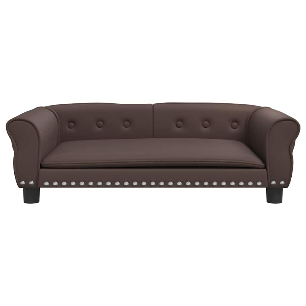Pelíšek pro psy hnědý 95 x 55 x 30 cm umělá kůže