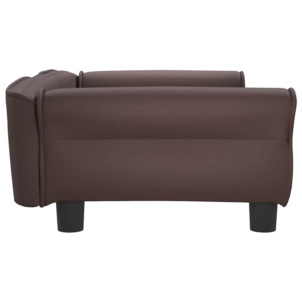 Pelíšek pro psy hnědý 95 x 55 x 30 cm umělá kůže