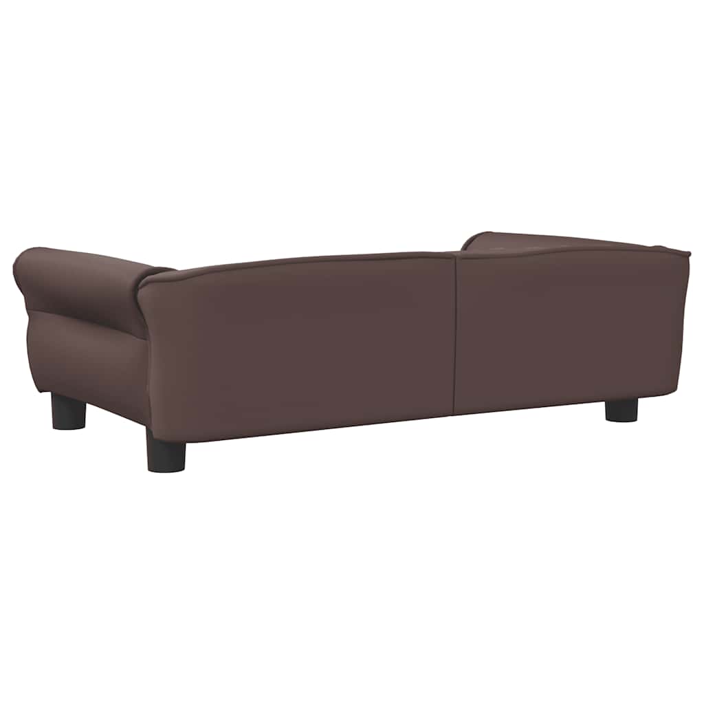 Pelíšek pro psy hnědý 95 x 55 x 30 cm umělá kůže