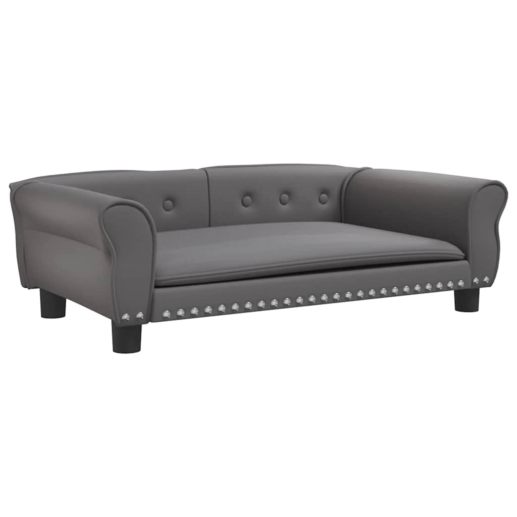 Pelíšek pro psy šedý 95 x 55 x 30 cm umělá kůže