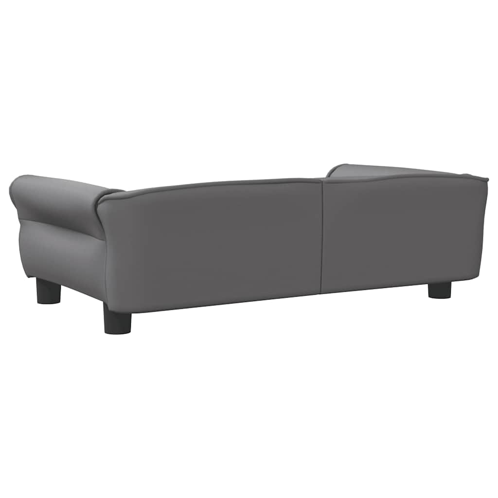 Pelíšek pro psy šedý 95 x 55 x 30 cm umělá kůže