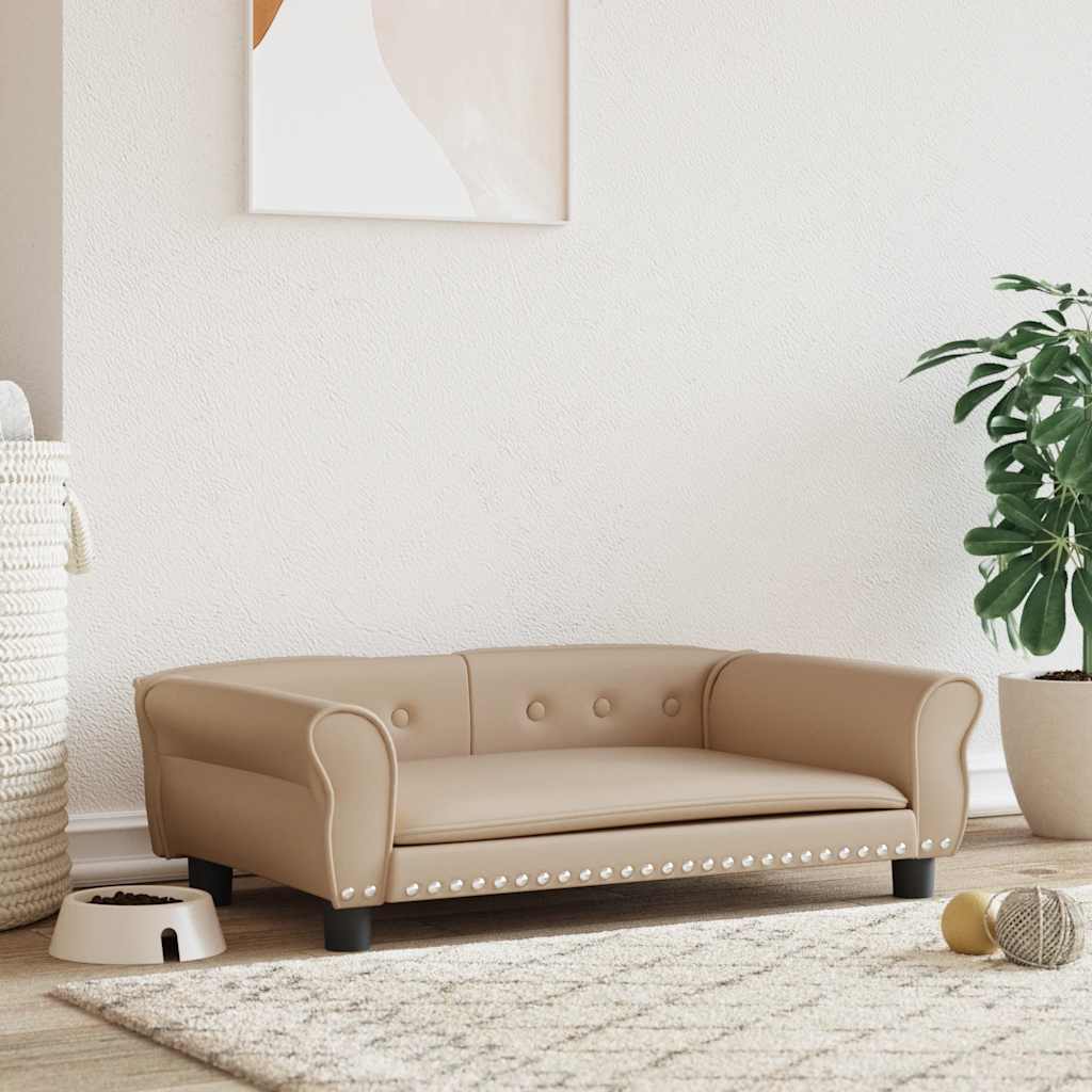 Pelíšek pro psy cappuccino 95 x 55 x 30 cm umělá kůže