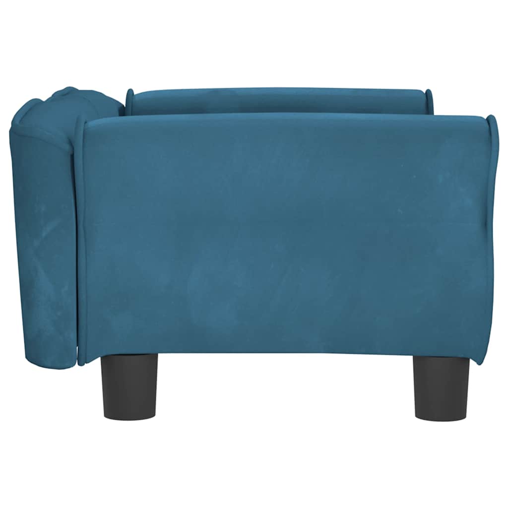 Pelíšek pro psy modrý 70 x 45 x 30 cm samet