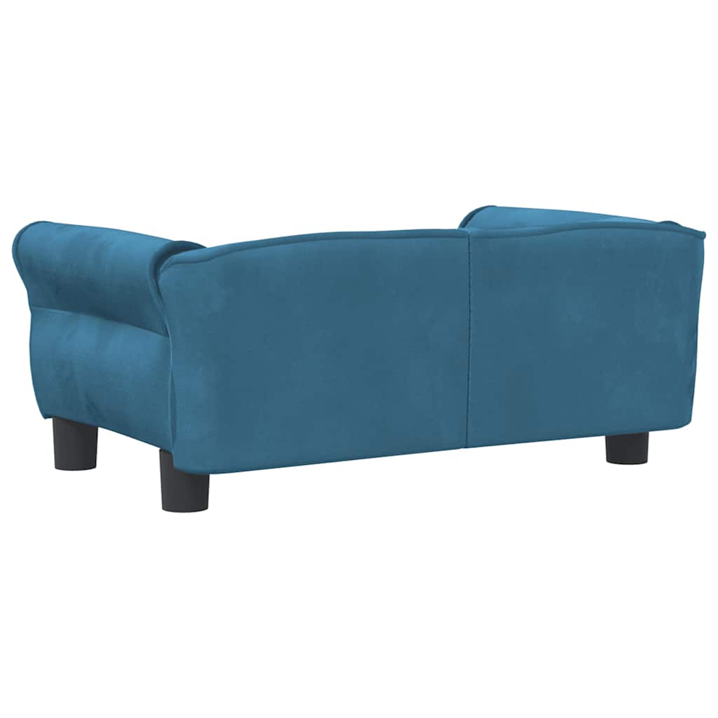 Pelíšek pro psy modrý 70 x 45 x 30 cm samet