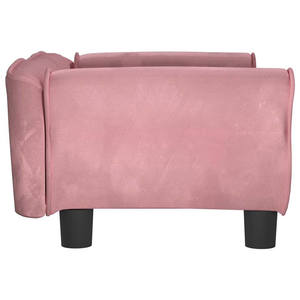 Pelíšek pro psy růžový 70 x 45 x 30 cm samet