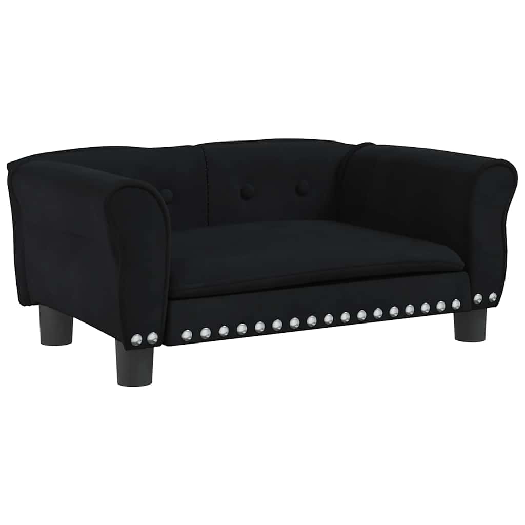 Pelíšek pro psy černý 70 x 45 x 30 cm samet