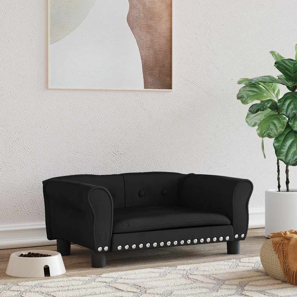 Pelíšek pro psy černý 70 x 45 x 30 cm samet