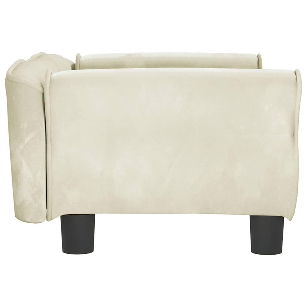 Pelíšek pro psy krémový 70 x 45 x 30 cm samet