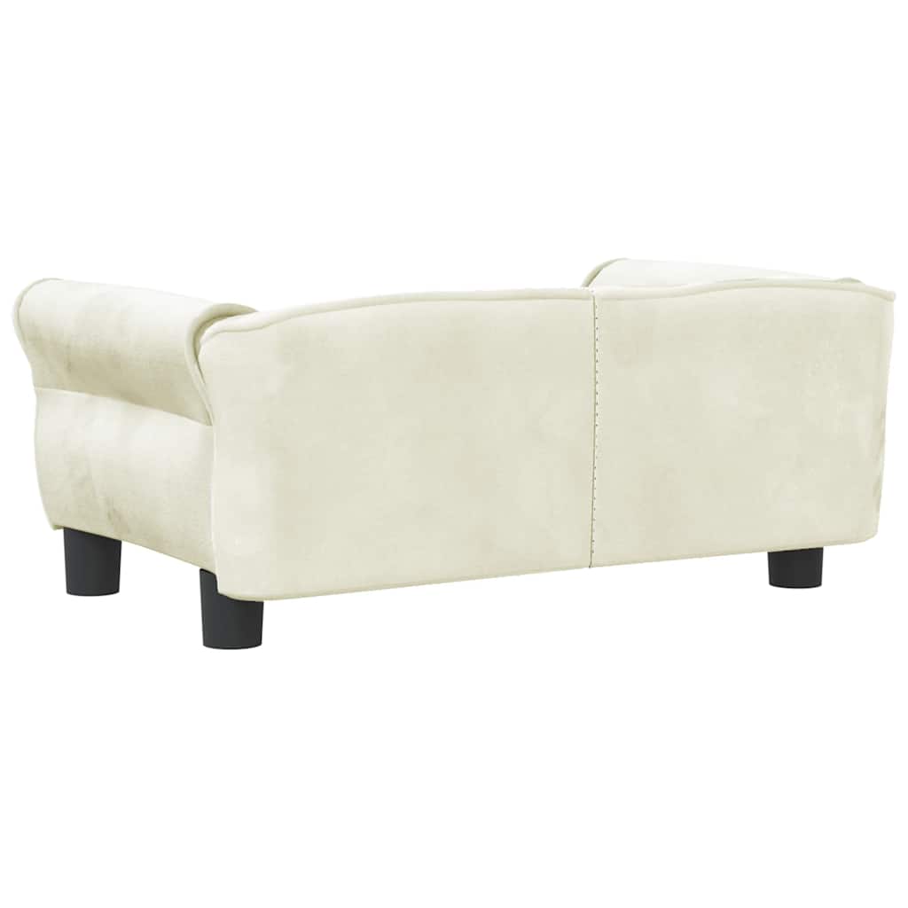 Pelíšek pro psy krémový 70 x 45 x 30 cm samet