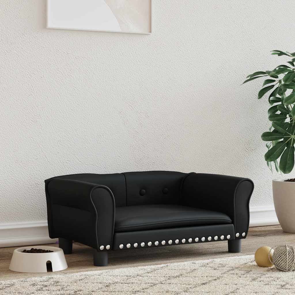 Pelíšek pro psy černý 70 x 45 x 30 cm umělá kůže