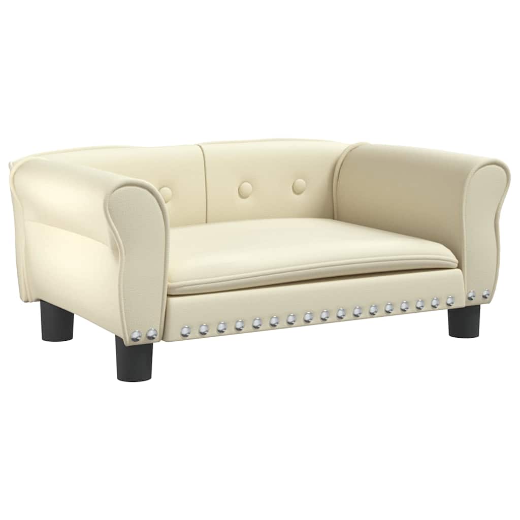 Pelíšek pro psy krémový 70 x 45 x 30 cm umělá kůže