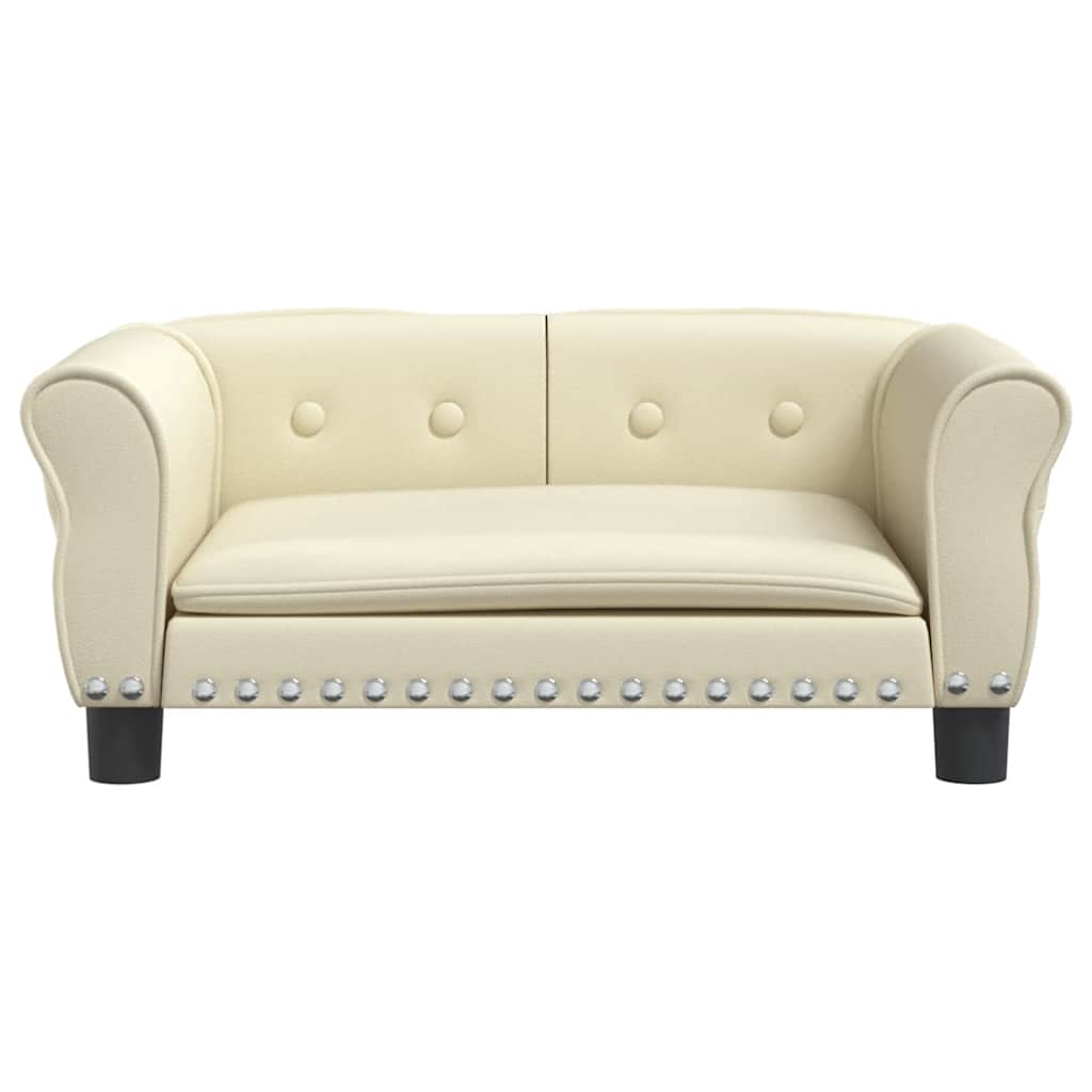 Pelíšek pro psy krémový 70 x 45 x 30 cm umělá kůže