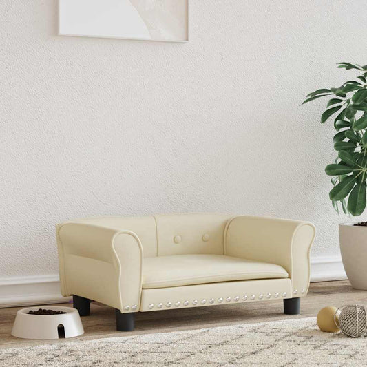 Pelíšek pro psy krémový 70 x 45 x 30 cm umělá kůže