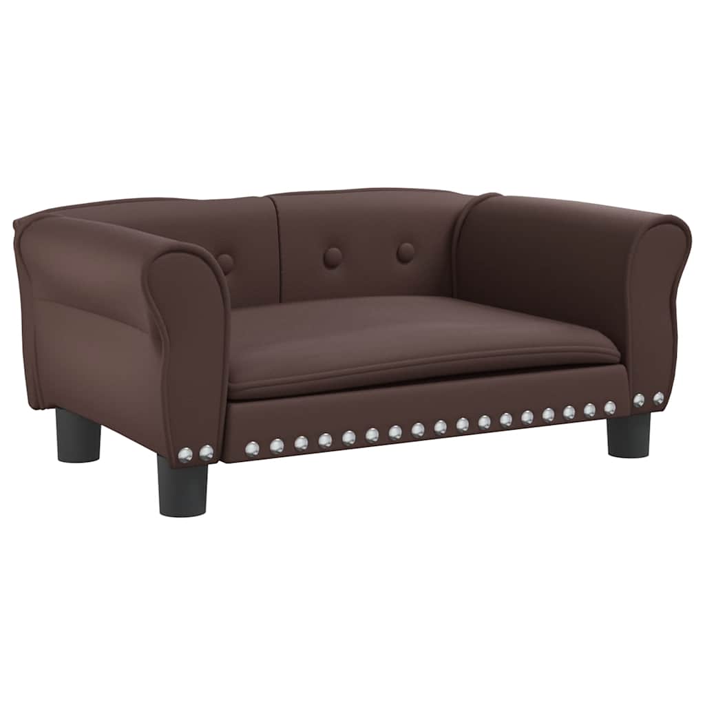Pelíšek pro psy hnědý 70 x 45 x 30 cm umělá kůže