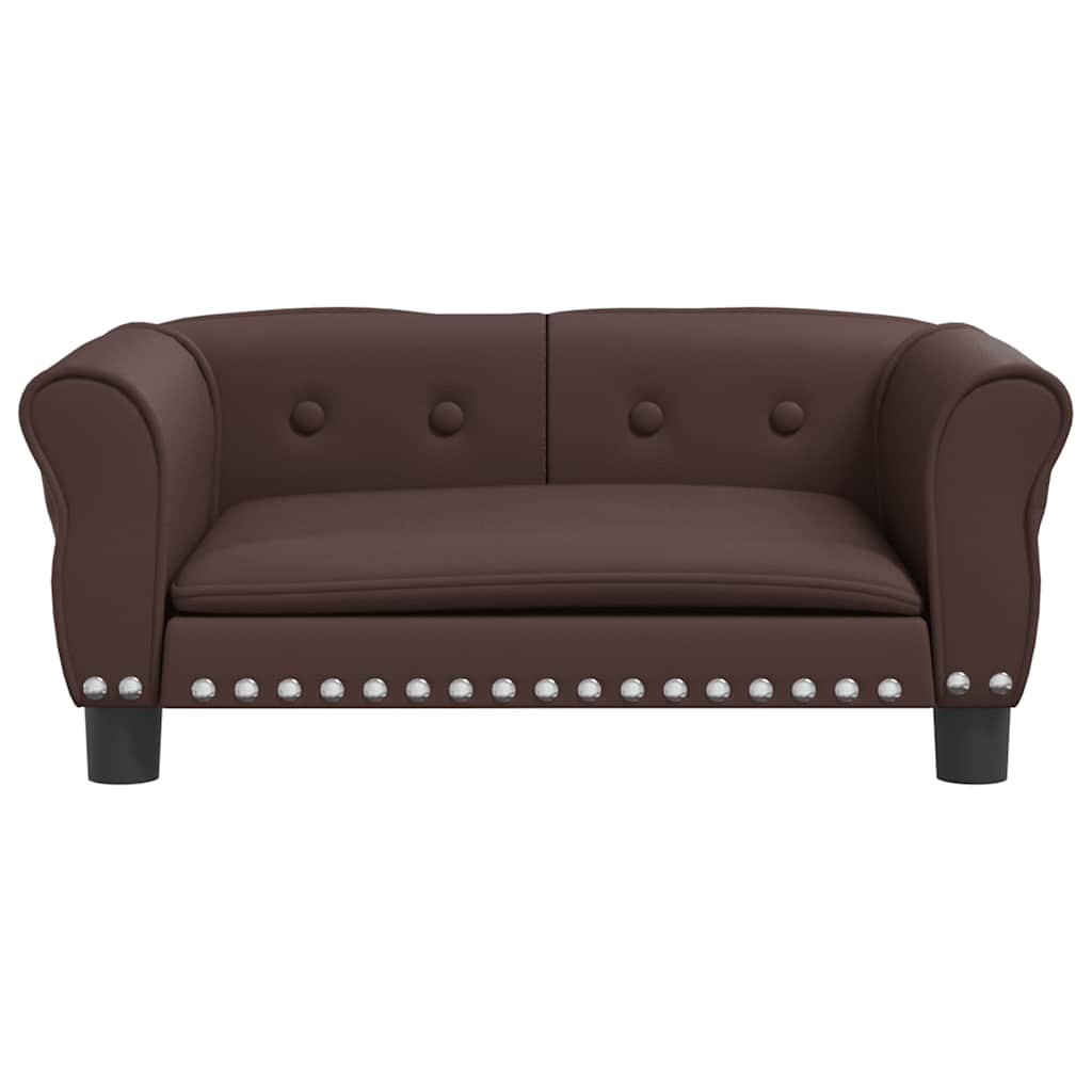 Pelíšek pro psy hnědý 70 x 45 x 30 cm umělá kůže