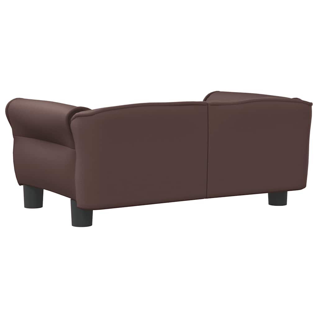 Pelíšek pro psy hnědý 70 x 45 x 30 cm umělá kůže