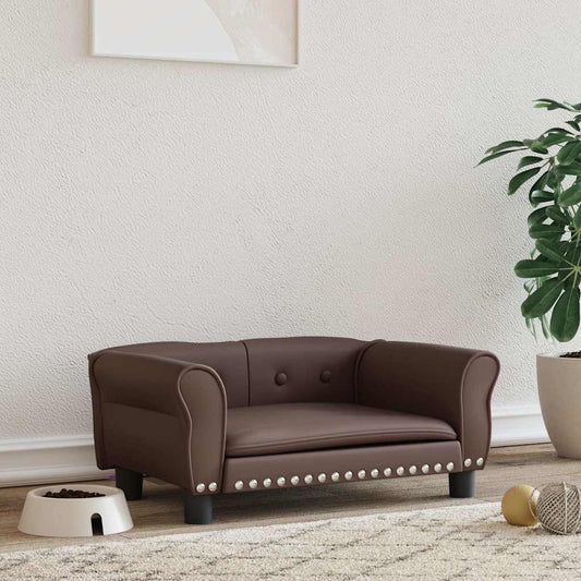 Pelíšek pro psy hnědý 70 x 45 x 30 cm umělá kůže