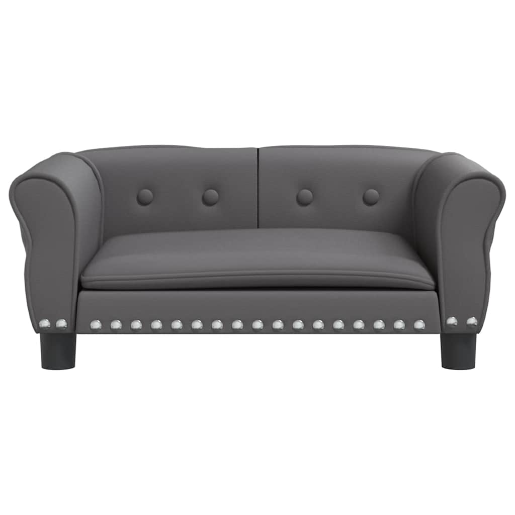 Pelíšek pro psy šedý 70 x 45 x 30 cm umělá kůže