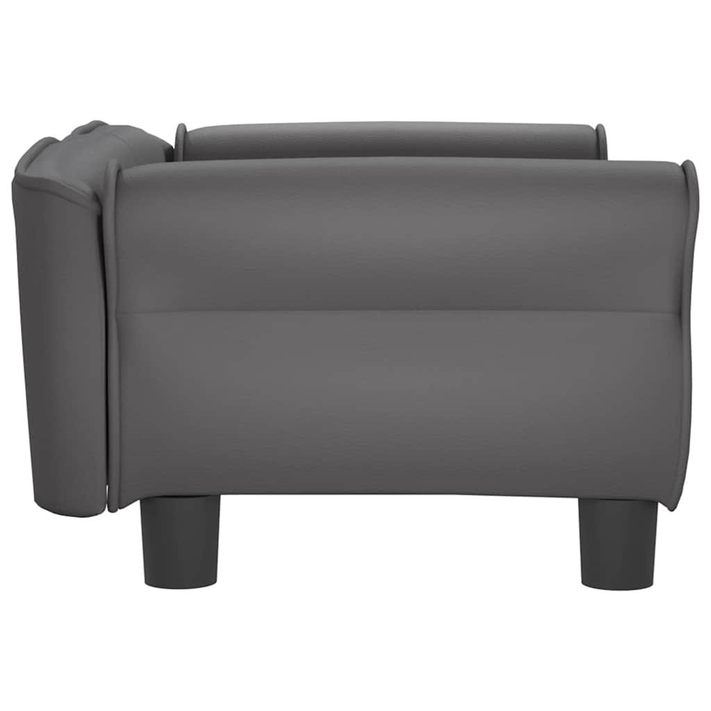 Pelíšek pro psy šedý 70 x 45 x 30 cm umělá kůže