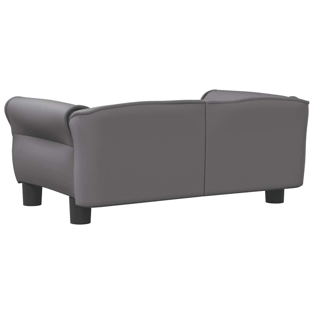 Pelíšek pro psy šedý 70 x 45 x 30 cm umělá kůže