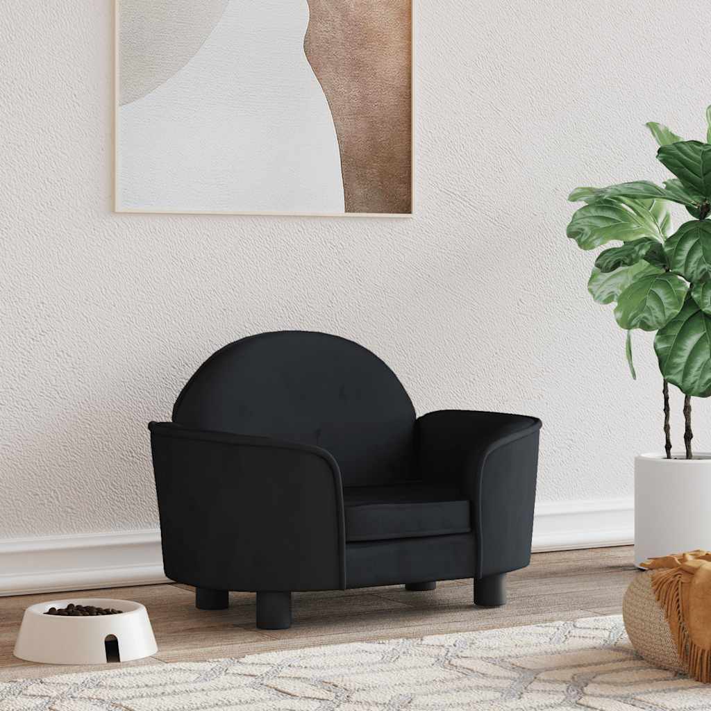 Pelíšek pro psy černý 66 x 40 x 45 cm samet