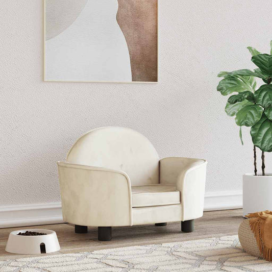 Pelíšek pro psy krémový 66 x 40 x 45 cm samet