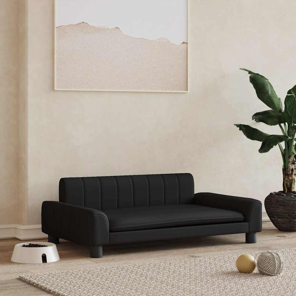 Pelíšek pro psy černý 90 x 53 x 30 cm umělá kůže