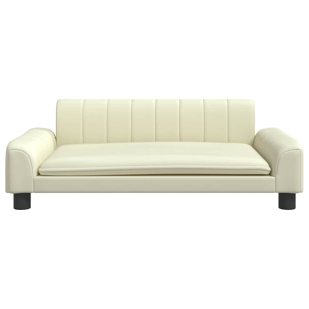 Pelíšek pro psy krémový 90 x 53 x 30 cm umělá kůže