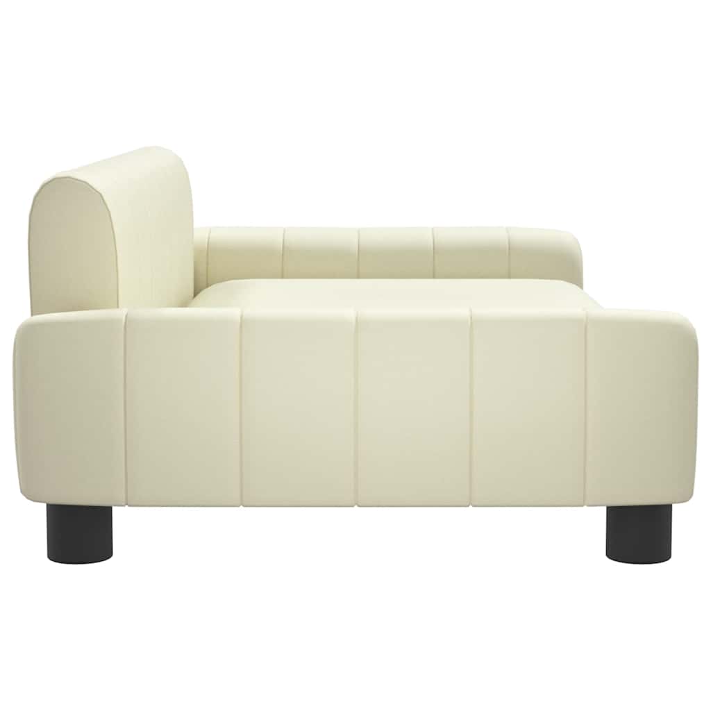 Pelíšek pro psy krémový 90 x 53 x 30 cm umělá kůže