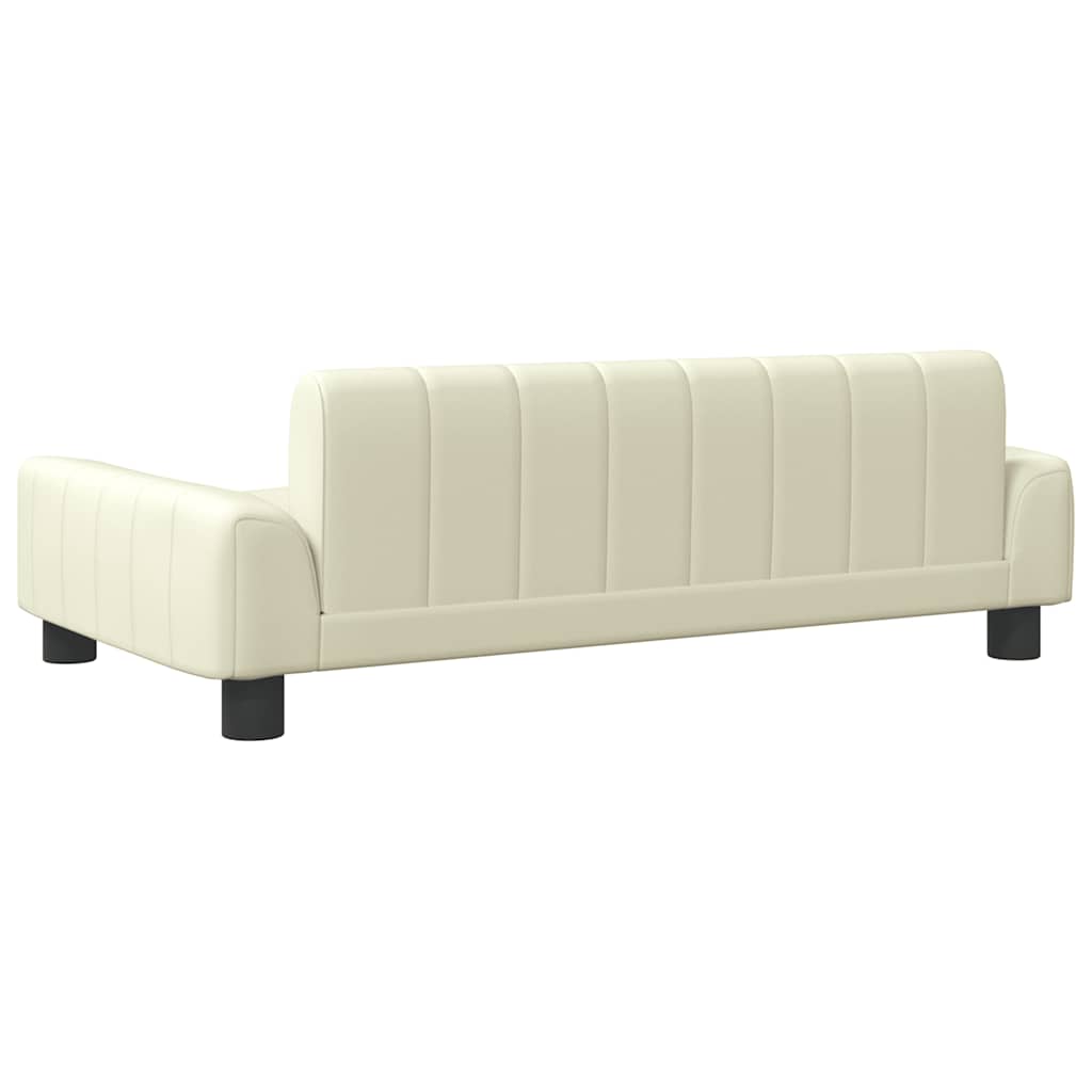 Pelíšek pro psy krémový 90 x 53 x 30 cm umělá kůže