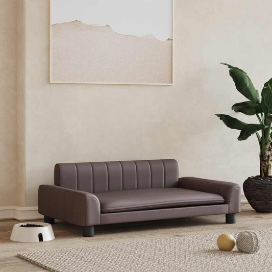Pelíšek pro psy hnědý 90 x 53 x 30 cm umělá kůže