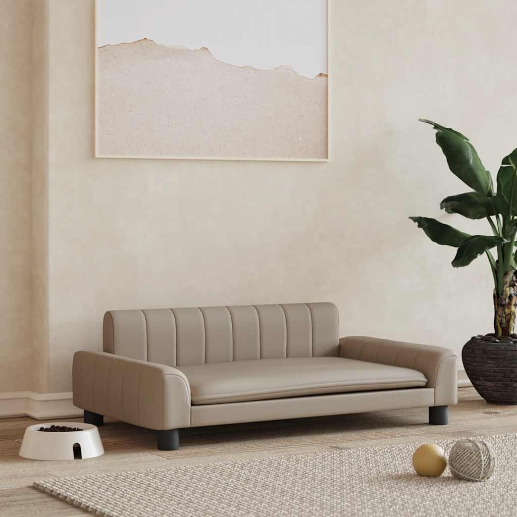 Pelíšek pro psy cappuccino 90 x 53 x 30 cm umělá kůže